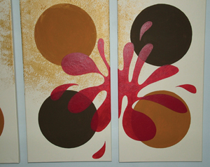 A red and brown abstract painting